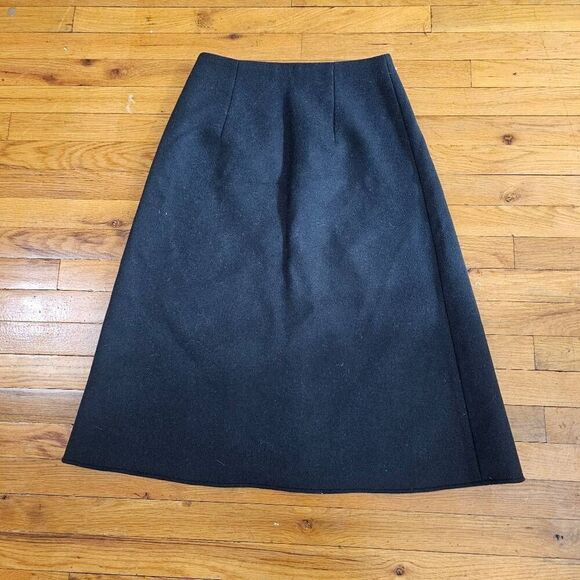 Club Monaco Women A-Line Cutaway Wool Midi Skirt Charcoal Size 4 $140 - Picture 8 of 11